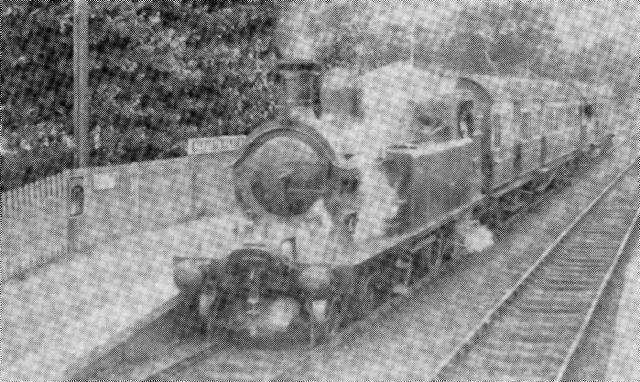 GWR 4-4-2T No.1303 (ex-TVR 172) propelling an auto-train at Alberta Place Halt in 1923 (H.T.Hobbs)