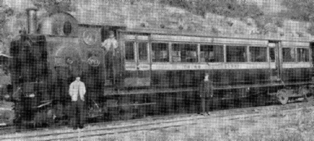Steam railcar No.4, with engine unit No.11 when working the Ynysybwl branch (R.C.Riley Collection)